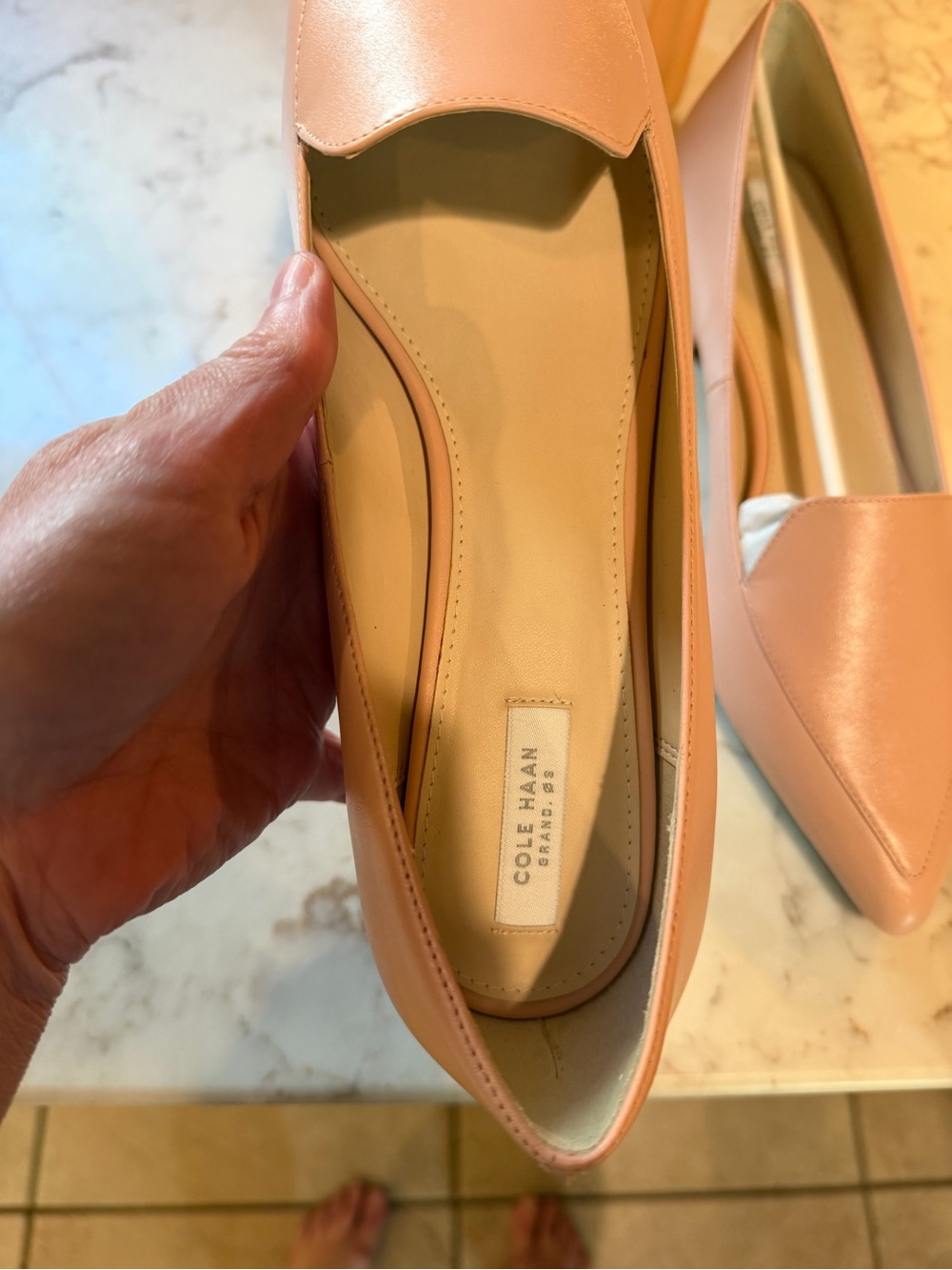 NIB Cole Haan Women's Blush Pink Leather Low Heel Loafers - Picture 10 of 14